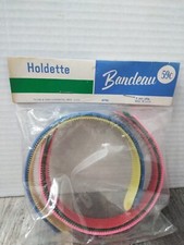 Vintage 1960's Holdette Bandeau 5 Pc Plastic Headbands USA Made NOS (READ)