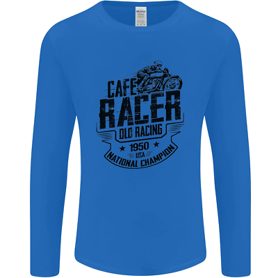 T-shirt Manches Longues Homme Café Racer Moto - Gildan SoftStyle, 100% Coton, Tailles S-XXL