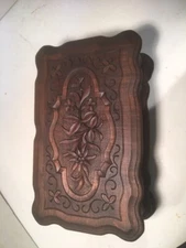 ANTIQUE BLACK FOREST SWISS WOOD CARVED JEWELRY 2-SONG MUSIC BOX- THORENS