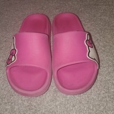 Hello Kitty by Sanrio Brand Pink Slides Sandals Little Girl Size 13/1, pre-owned