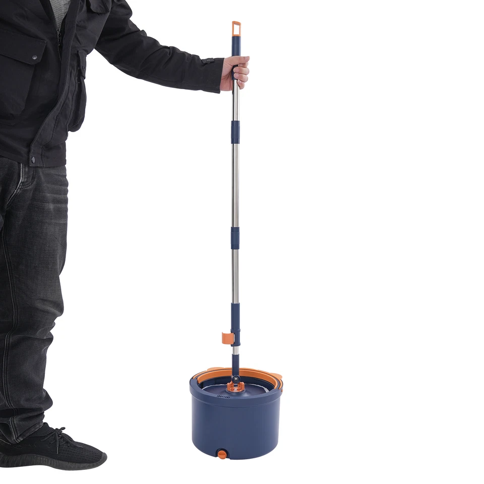 360° Dark Blue Hand Held Square, Triangle Spin Mop for Use - Image 2 of 4