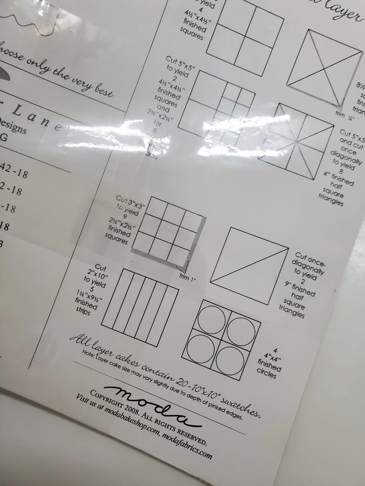 Bunny Hill Designs Windsor Lane Moda Layer Cake Baby 20 Pcs Green Sew Quilt NEW - Image 3 of 3