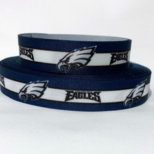 Grosgrain Ribbon 7/8" Sports Football Eagles Teams Fall Games Printed