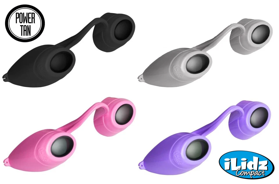 POWER TAN iLidz Compact Sunbed Bräunungsbrille UVA- & UVB-Schutz zufällige Farbe