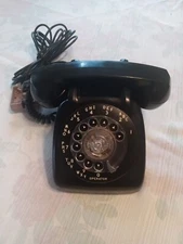 Vintage Black Bakelite System Automatic Electric Rotary Dial Desk Phone