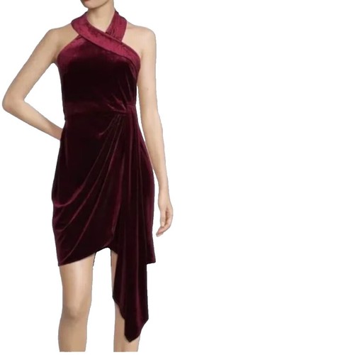 JEWEL BADGLEY MISCHKA Metallic Floral Tiered Tulle Cocktail Dress Wine Size  2 | eBay