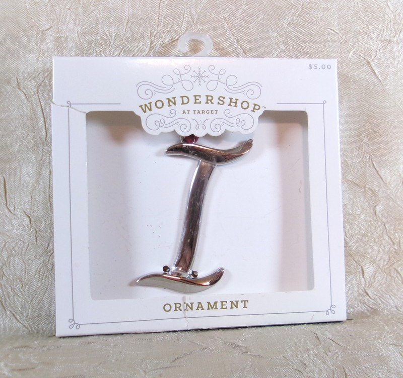 Wondershop Brand Initial "I" Metal Christmas Holiday Ornament New - SEE DETAILS