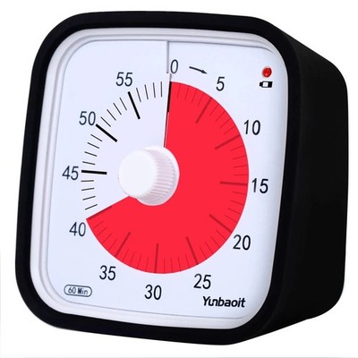 Yunbaoit VT01 Upgraded 60 Minuten Visual Timer mit Schutzhülle Silent Countd