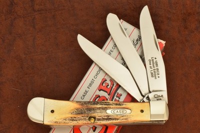 CASE XX USA 1995 SCOUT IBCA 3 BLADED TRAPPER KNIFE 5354 SS RARE 1/1000 (35539)