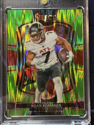 2025 Panini Select - Premier Level Bijan Robinson #148 Neon Green Shock Prizm...