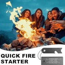 New Camping Survival Fire Starting Kit: Waterproof Magnesium Stick & Flint & Ste