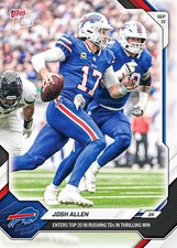 Josh Allen Top 20 Rushing TDs 2026 NFL Topps NOW Card 13 Presale