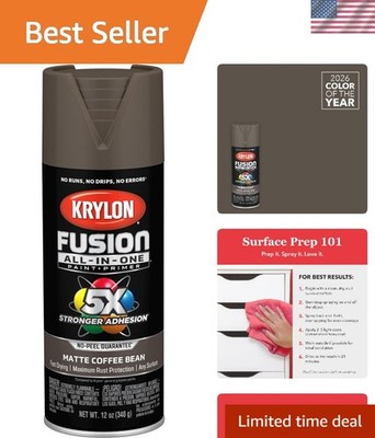 Versatile 12 oz Matte Coffee Bean Spray Paint for All Surfaces - Fusion Quality