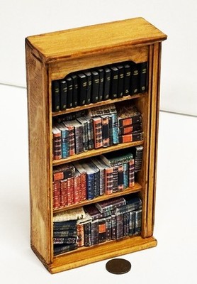 Puppenhaus Einzelregal gefüllt mit Büchern Maßstab 1:12 Libary Study 1 Tumdee