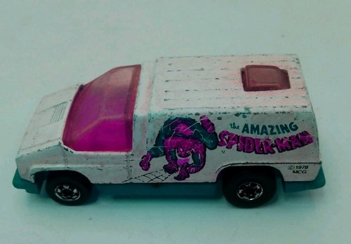 1976 Hot Wheels Diecast 1/64 White The Amazing Spider-Man Scene Machines Van