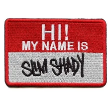 Eminem Hi My Name Is Slim Shady Name Badge Patch Rapper Album Embroidered Iron O