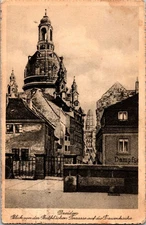 Vintage Dresden Frauenkirche Postcard from Brühlsche Terrasse View