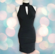 White House Black Market Women’s Black Keyhole Layered Bodycon Pencil Dress 6