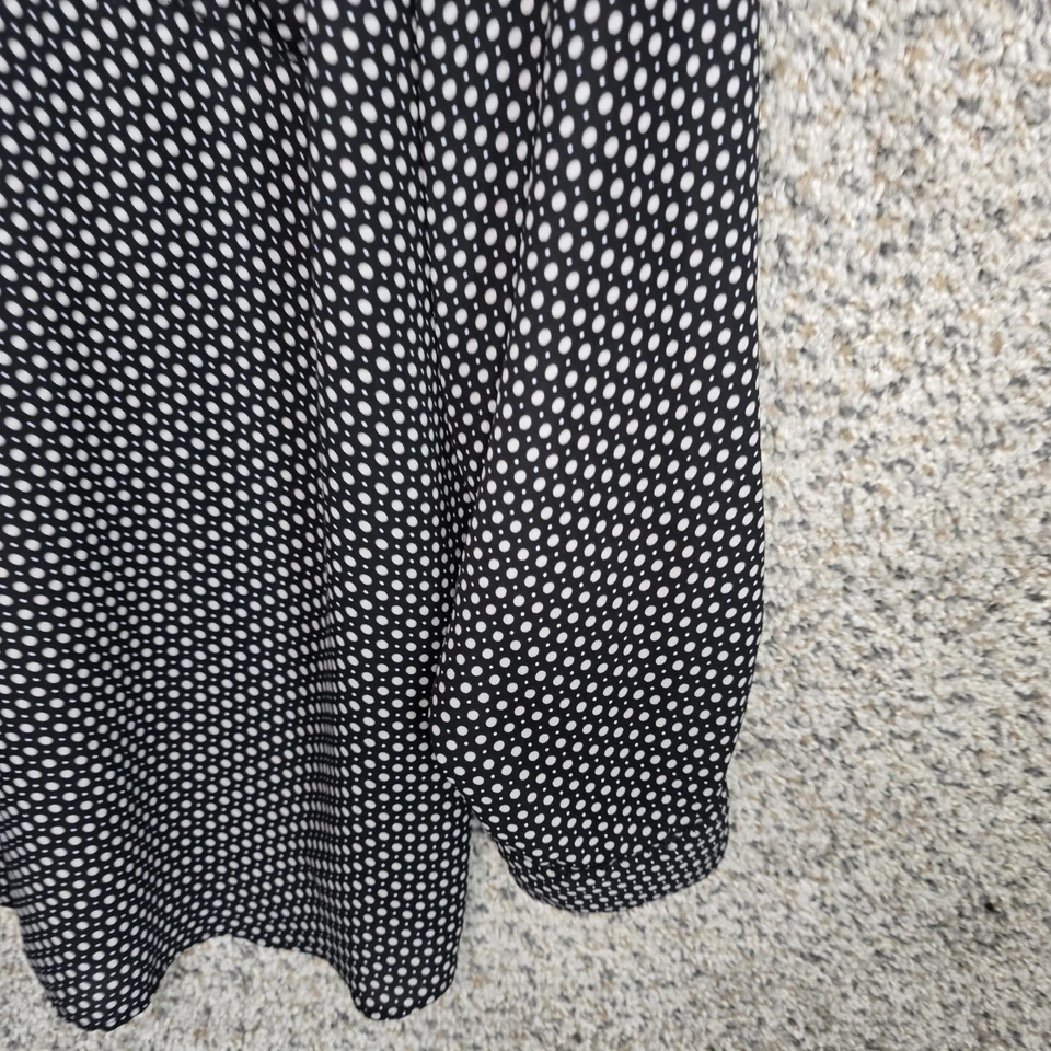 Blusa Lane Bryant Top Mujer Plus 26/28 Negra Lunares Popover Bolsillo Transparente Foto 2 de 4