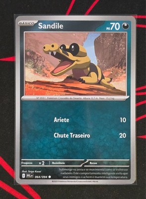 Sandile 064/094 Pokmon Card - Misprint Error (Missing Energy Cost) -  Portuguese | eBay