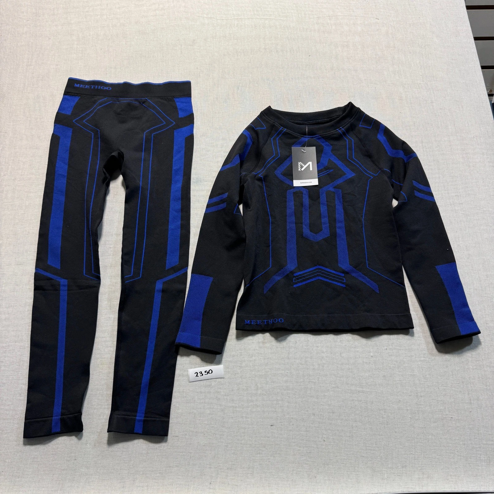 MEETHOO Thermal Compression Base Layer Set Youth Size S Black Blue