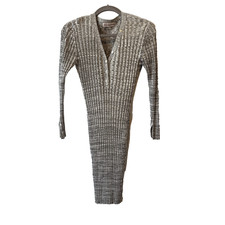 Willow & Wind Ribbed Henley Bodycon Midi Long Sleeve Dress Women's M Boho Sexy