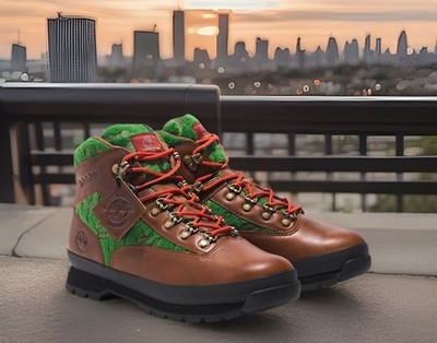 Size 8.5 - Timberland Pioneer Euro Hiker Boots Brown Green A90122
