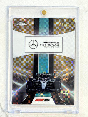 2025 Topps Chrome F1 #177 Mercedes-AMG Petronas Gold Checker Flag