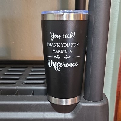 Insulated Tumbler Black Stainless Steel Motivational 'You Rock' With Lid