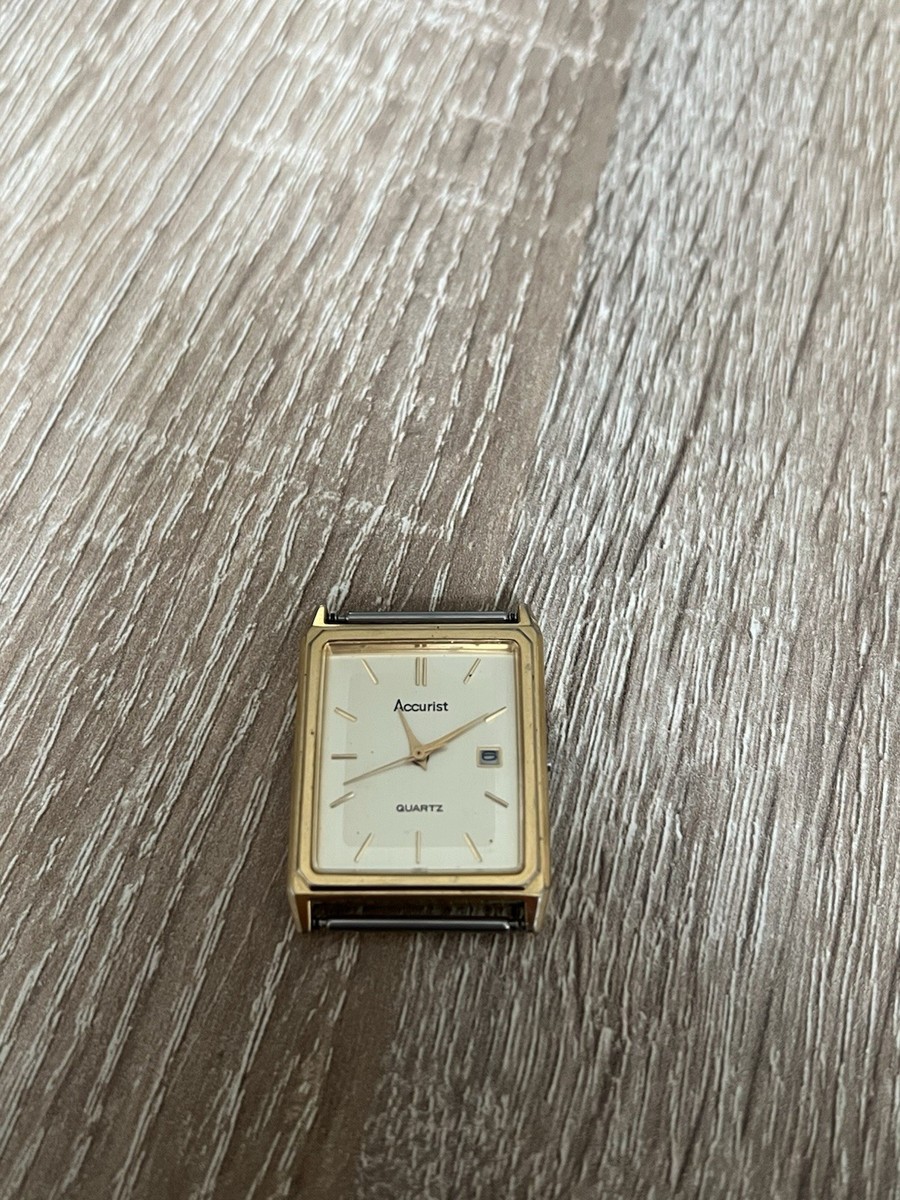 Vintage Accurist Gold Tone Date Quartz Not Working UK