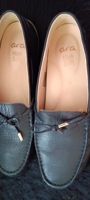 ARA Damen Mokkasin / Slipper ALABAMA schwarz Gr.39 Leder wie neu!