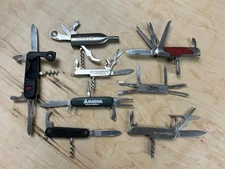 Branded Advertisement Multitool Lot of 8 - Stainless Steel - Eddie Bauer, Magna