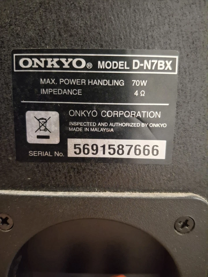 coppia altoparlanti speaker casse Onkyo D-N7BX 70W - Immagine 3 di 4