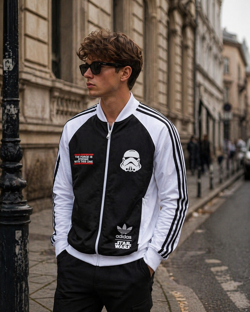 adidas STAR WARS ナイロンジャケット M Adidas Originals x Star wars Track JACKET Death Star Han Solo