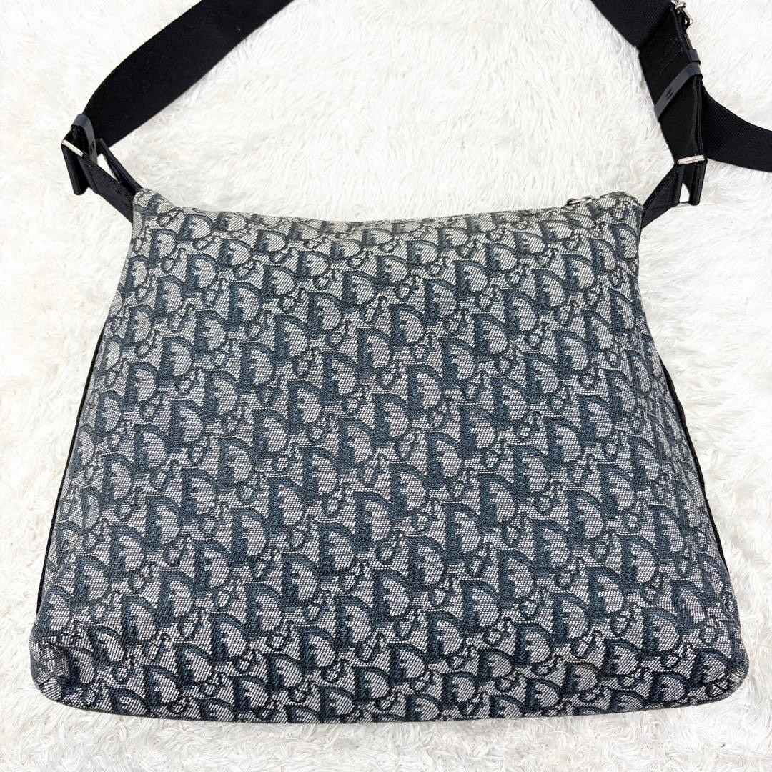 Christian Dior Shoulder Bag Canvas Navy Beige Trotter Pattern Women's Authentic thumbnail 23