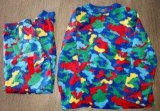 boys NEW NWT CAMOUFLAGE COLORFUL FLEECE PAJAMAS size 6/7 2 PC SLEEPWEAR SET NICE
