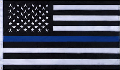 Thin Blue Line American Flag 3X5 Ft,Heavy Duty 420D Nylon Outdoor UV Fade Resist