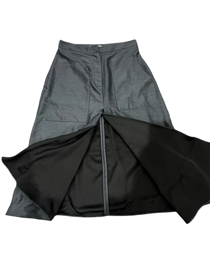 Falda Tibi asimétrica longitud midi gris mezcla viscosa mujer talla 6 Foto 4 de 4