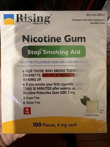 rising health 4 mg nicotine gum 100 ct exp 10/28