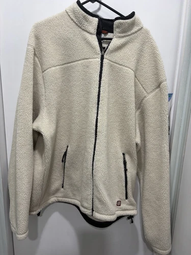 OFF WHITE Giacca uomo Oldy Navyca manic lung pile ful zipnco bianco sporco tag