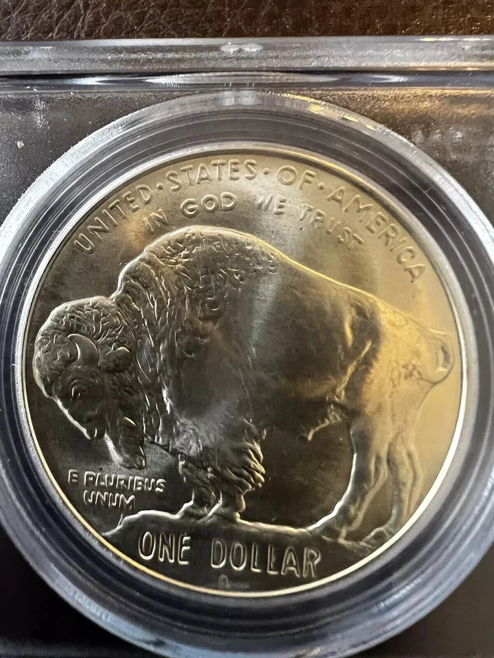 2001-P  PCGS American Buffalo Silver Commemorative Dollar PF69DCAM Black Diamond - Image 2 of 3