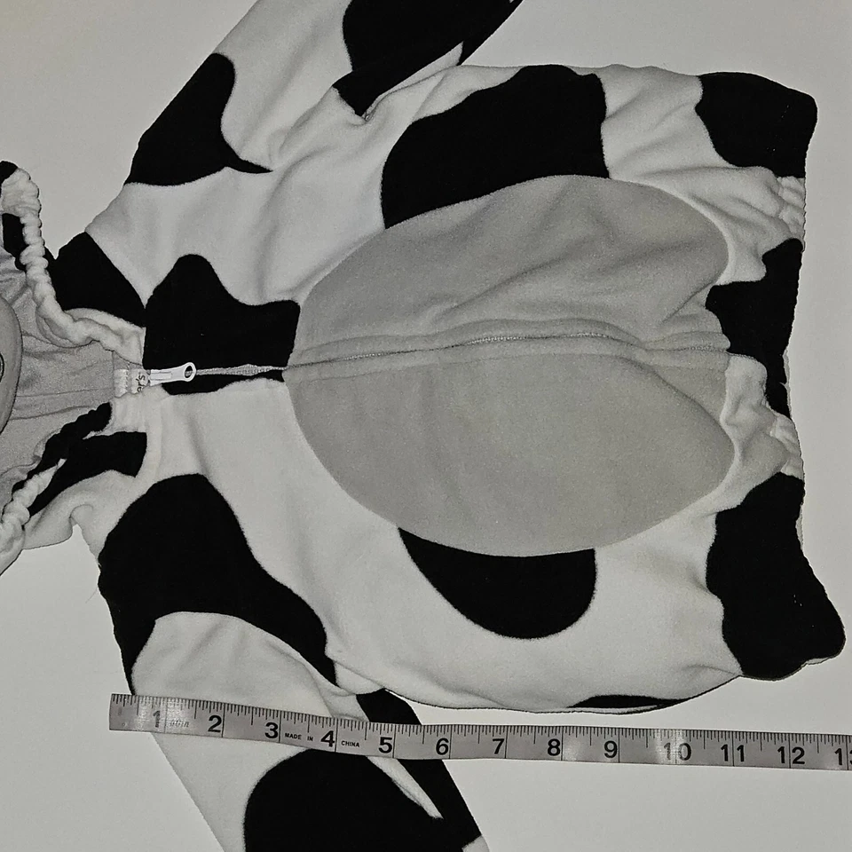 Carter's Negro Blanco Vaca Halloween Disfraz Bebé 12 Meses SOLO CHAQUETA CON CAPUCHA Foto 3 de 4
