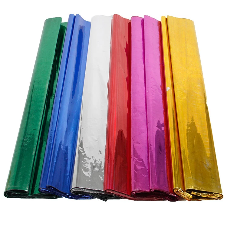 90 envolturas de regalo translúcidas de celofán tintado de color plata verde rosa rojo azul Foto 4 de 4