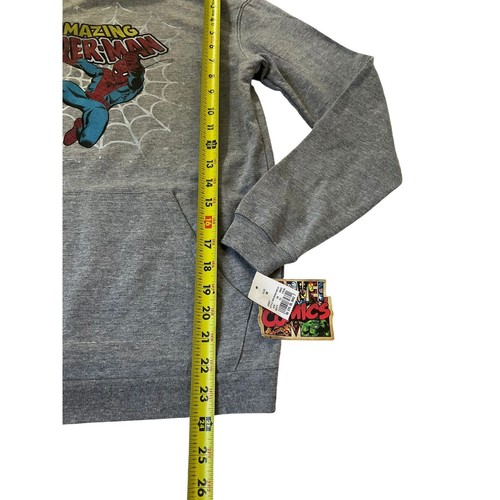 Marvel Gray Fleece Spiderman Printed Hoodie Youth Size Medium | 28-7 - Picture 6 of 7