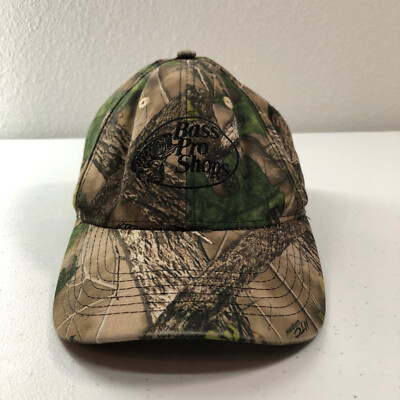 Bass Pro Shops Hat Cap Snap Back Mens Brown Camo Hunter Hunging Logo Casual  Day