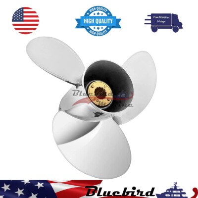 10.25x15 Stainless steel boat propeller 13 spline fit mercury engines 25-70HP