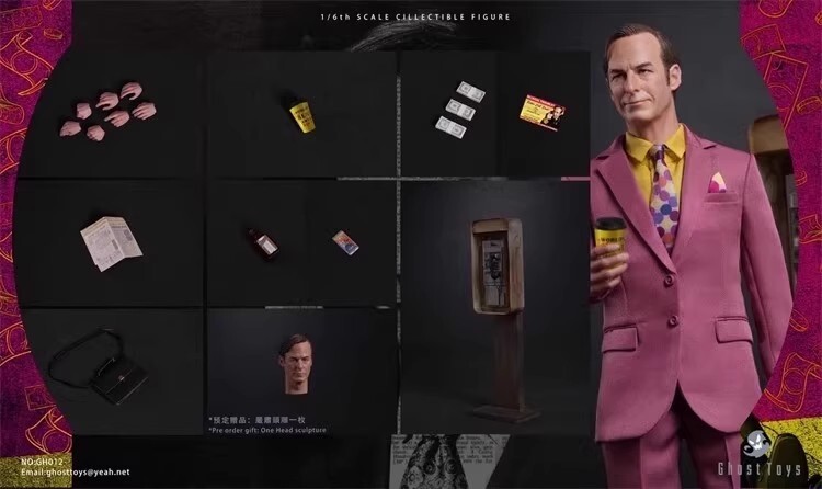 Ghost toys 1/6 シダクティヴ ソウル ロウヤー 特典付GH-012 Presale Ghost toys GH-012 1/6 Seductive Saul Lawyer Goodman