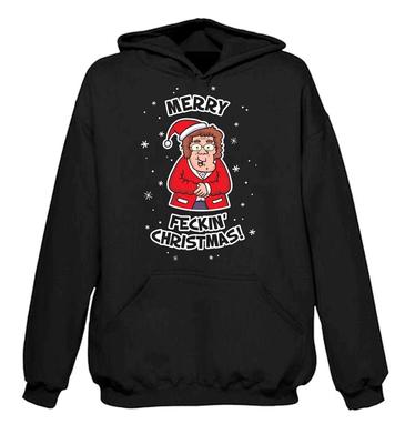 Mrs Browns Boys Merry Feckin Christmas Hoodie - Xmas Gift Present Brown T-Shirt