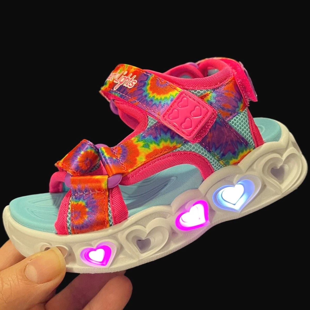 Ziekte catalogus een paar Skechers Baby Girls Light Up Sandals Size 5-6 Pink Multicolor Lightweight  Shoes | eBay