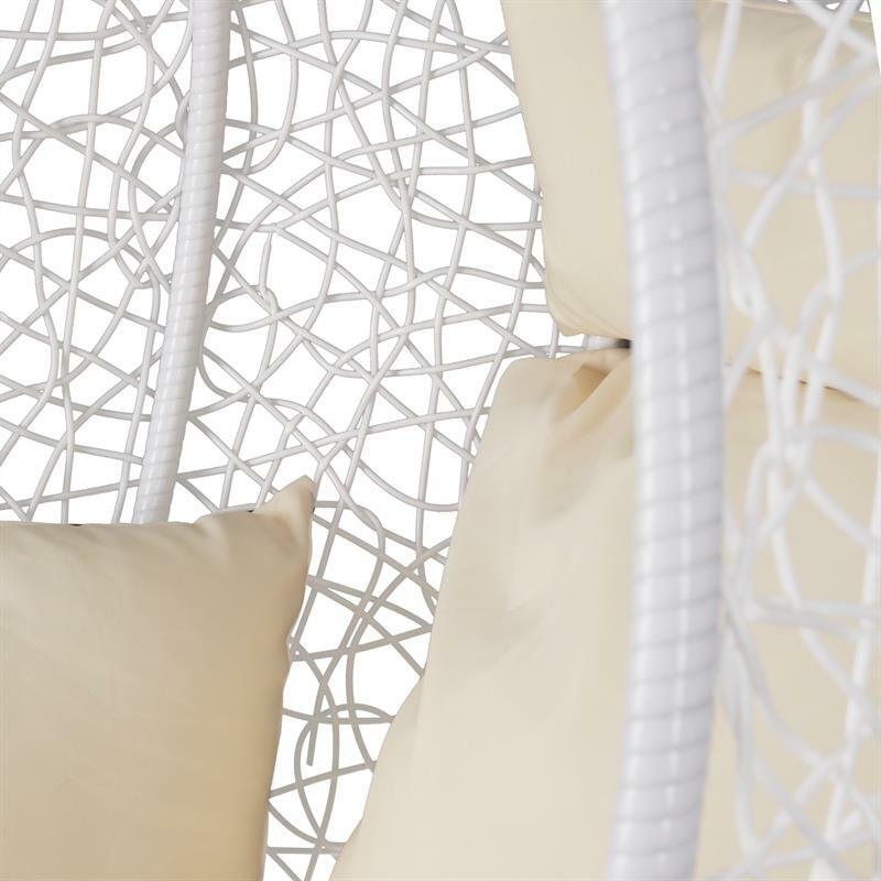 FANTASK Hängesessel Aus PE-Rattan - Faltbarer Hängestuhl Mit Kissen Für Garten